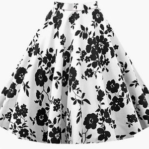 Mixinni Floral A-Line Skater Skirt (with FREE Nail Art Gift)